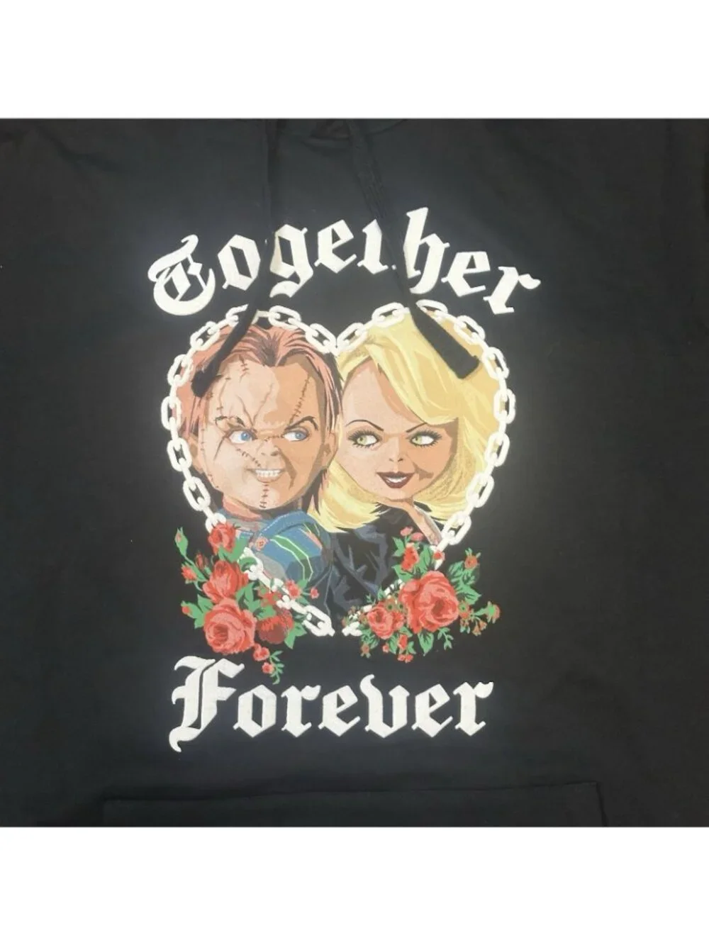 Reason Together Forever Chucky And Tiffany Bride Of Chucky‎ Black Hoodie Size XL
